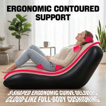 Outdoor Camping Lazy Inflatable Sofa, Inflatable Sofa With, Portable Lazy Inflatable Sofa, Single-Person Size Sofa Bed, Comfortable Outdoor Inflatable Sofa, Durable Indoor/Outdoor Inflatable Sofa - Multicolor - View 3