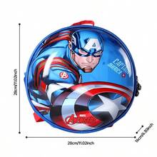 Mesuca 1pc Marvel Captain America & Iron Man Cartoon Style Mixed Color Small Round Hard Shell Lightweight Portable Backpack For Daily Carry And Travel - View 7