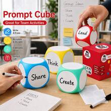 hoojojo 1pc Dry Erase Whiteboard Dice Set, Reusable Letter And Word Learning Teaching Aid, Suitable For Classroom, Kindergarten And Party Multi-Player Interactive Game Prop - Multicolor - View 8