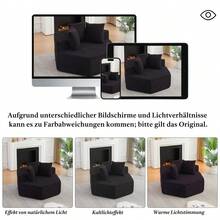 Swivel Chair - Black + Chenille + Foam+Spring + 2 Seat + Modern - View 3