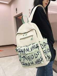 男士休閒後背包，防水輕量牛津布一日背包，適合上學使用 - 彩色 - 查看 5
