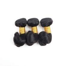 3 Bundles Human Hair Loose Wave Hair Extensions, 100% Unprocessed Virgin Hair, Natural Black, Dyeable, No Shedding - Black - View 29