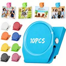5/10pcs Heavy Duty Metal Magnetic Clips, Dopamine Multicolor Round Strong Grip Refrigerator And Whiteboard Folder Clips, Cute Multifunctional Photo, Memo, Bill And Food Bag Organizer Clips, Suitable For Home, Kitchen, Office, Classroom, Storage Cabinet And Cruise Cabin - View 3