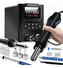 Estación De Cautín Tipo Lápiz Y Pistola De Calor 2 En 1 Kit Completo Para Reparaciones - Tipo de Enchufe B USA (110-127V) - Ver 1