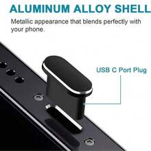 1 buah Penutup Debu Logam dengan Kotak Penyimpanan, Warna Asli, Penutup Pelindung Port Pengisian USB-C, Kompatibel dengan Smartphone Seri 17 Pro Max 16 15 Tipe-C - MultiWarna - View 4
