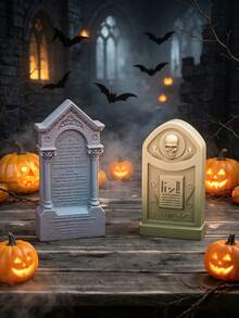 7 Peças Moldes de Silicone de Lápide de Halloween, Moldes de Lápide com Design Vintage de Cruz e Caveira, Adequado para Velas de Aromaterapia DIY, Gesso, Resina Epóxi, Decoração de Mesa, Materiais de Artesanato Feitos à Mão, Decoração de Feriados e Presentes, Moldes de Silicone, Moldes de Vela, Molde de Silicone - Vários estilos - Visão 8