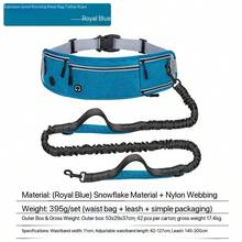 Hands-Free Adjustable Waist Belt With Dog Poop Bag Holder, Soft Padded Dual Handles, Retractable Elastic Strap With Reflective Stitching, Suitable For Dog Walking, Running, Jogging 25-110 Lbs (Approx. 11.3-49.9 Kg) Anti-Shock Running Dog Leash, Nylon Reflective Multi-Function Retractable Sports Waist Bag Pet Leash - Multiple Styles - View 14
