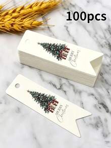 1/50/100pcs Christmas Tree Gift Tags, Merry Christmas Packaging Labels, Holiday Packaging Supplies Paper Tags, Suitable For Christmas Gifts And Decorations - Christmas Tree - High Quality - View 12
