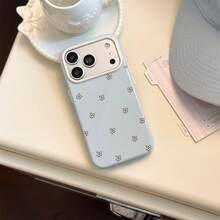 1PC Korean Minimalist Ink Splatter Line Floral Design Phone Case Compatible With Iphone 17 Pro Max, 16, 15 Pro Max, 14, 13, 12, Full Coverage Soft Protective Cover - Multicolor - View 4