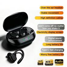 新款藍牙 6.0 耳掛式運動耳機，非入耳舒適時尚耳機，深沉低音音樂，影片 TWS 耳機，兼容 Android 手機，遊戲情侶耳機，智能耳機，情人節禮物 - 均碼 - 查看 10