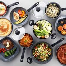 Russell Hobbs Sartén para crepes, sartén para panqueques, mármol metálico, antiadherente, sartén plana para tortilla, apta para inducción, mango suave, utensilios de cocina de aluminio forjado, fácil - Ver 7