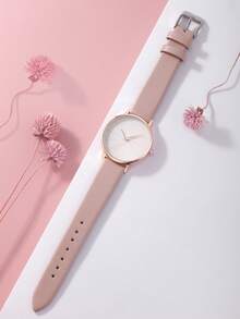 LUCKYFOX Women's Watch Roman Numeral Dial PU Strap Quartz Watch Vintage Wristwatch Suitable For Daily Commute Accessory Birthday Holiday Exquisite Gift - Pink - View 6