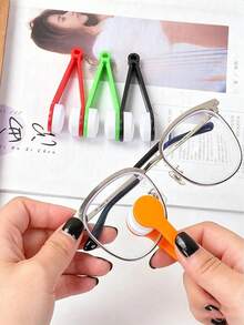 1/5/10pcs Portable Eyeglass Cleaning Kit, Includes Microfiber Cleaning Cloth And Double-Sided Brush, Keep Your Glasses Clean And Like New Anytime - Multicolor - View 6
