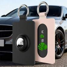 2 Packs Card Holder With Slot Compatible With AirTag, Soft Silicone Key Card Protective Case For Y S X Cybertruck, With Keychain For Card Storage - View 1