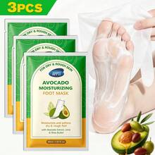3 buah Masker Perawatan Tangan & Kaki Ekstrak Alpukat, Diformulasikan dengan Ekstrak Tumbuhan, Formula Ringan dan Cepat Meresap, Kaus Kaki Perawatan Kaki yang Melembutkan, Menutrisi Kaki untuk Kaki yang Tampak Halus - 3 buah - View 1