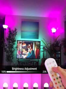 1pc Detachable Magnetic LED E27 Bulb, USB Rechargeable RGB Smart Light With Remote Control, Multi-Color Dimmable Timing Ambient Lighting For Bedroom Wardrobe Decor - 1 - View 4