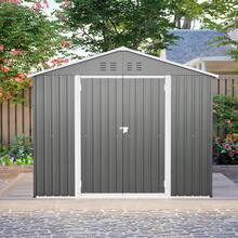 Storage Shed Metal Grey 8x6 FT - Robust Tool Shelter - 灰色 - 查看 10