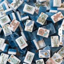 American Mahjong Set Acrylic Blue Ocean Style Portable Mahjong Tiles With Luxury Design Outdoor Travel - Blue Ocean Premium Acrylic American Mahjong Set - View 7