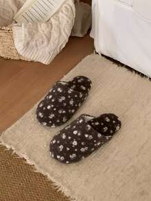 XIXITIAO Vintage Floral Soft Sole Silent Slippers, Lightweight Indoor House Slippers - Grey - View 7