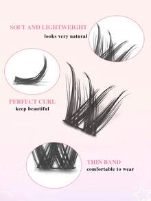 24Cluster Lashes CC Curl Natural Soft Faux Mink Eyelashes Extension Individual Eyelashes Cluster - CC - View 3