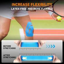 10Pcs/Set Contoured Precut Knee Kinesiology Tape, Stretch Elastic Knee Muscle Joint Support Tape, Breathable Compression Knee Stabilizer For Men Women Daily Sports Fitness Training - Multicolor - View 5