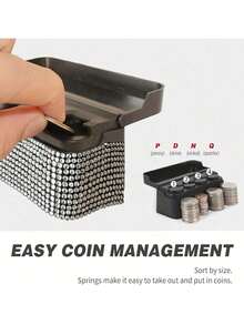 Rhinestone Car Coin Holder, Suitable For Most Cars And Trucks, Car Accessories Storage Box, Euro Coin Storage Box, Compact Car Coin Holder/Applicable, Convenient Mini Storage Box, Creative Storage, Easy To Put In And Take Out, Mini Car Coin Storage Box/Center Console Storage Box And Remote Control Storage Box/Suitable For Most Cars And Trucks/Space-Saving Multi-Functional Storage Box/Essential Accessory For Commuting And Road Trips, Teacher's Day Gift, Back To School, Halloween, Christmas Gift - Multicolor - View 9