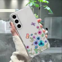 1件彩色透明TPU手機殼，花卉圖案與蝴蝶元素，適用於 16/16 Pro/16 Pro Max/16 Plus/7/8/7 Plus/8 Plus/X/Xs/Xr/Max/11/11 Pro/11 Pro Max/12/12 Pro/12 Pro Max/12 Mini/13/13 Pro/13 Pro Max/13 Mini/14/14 Pro/14 Plus/14 Pro Max/15/15 Pro/15 Plus/15 Pro Max/17/17 Pro/17 Pro Max/17 Ai，春季禮物 - 彩色 - 查看 3