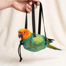 Portable Parrot Carrier Bag, Handheld Bird Travel Tote, Mesh Breathable Outdoor Outing Bag, Drawstring Design Handheld Cage, Transport Bag, Suitable For Budgies, Cockatiels, Conures, Daily Bird Walking, Short Trips, Vet Visits. Best Gift For Bird Lovers During Back To School, Christmas, Halloween - Multicolor - View 3