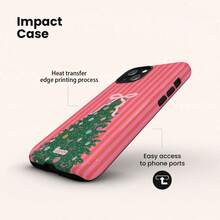 VESPOP Christmas Pattern Phone Case, Thickened 2-In-1 Full Coverage Design, Provides All-Around Protection - For IPhone 18/17/16/15/14/13/12/11 Pro Max/Pro Plus/12 Mini/13 Mini, Compatible With Galaxy S26 S25 S24 S23 S22 S21 Plus Ultra, Compatible With Pixel 8 9 10 PRO - Mixed Color 1 - View 2