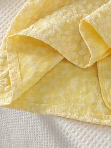 Girls (Infant) Sweet Fresh 3D Embossed Floral Double Layer Lace Peter Pan Collar Daisy Puff Sleeve Princess Dress, Spring/Autumn Thin Style - Yellow - View 8