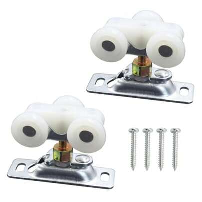 Pocket Door Rollers Assembly, 0.7'' RV Sliding Door Hardware Parts RV Closet Roller Wheel Replacement With Top Hanger, Sliding Door Rollers With Mounting Screws For Bypass, Closet