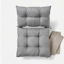 Premium Comfort Series: 1 Seat + 1 Backrest Plush Chair Cushion Set – Ergonomic Support - Grey - View 5