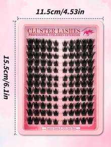 Himirell 120pcs C Curl Cat Eye Fox Eye Cluster Single Cluster False Eyelashes - Black - View 6