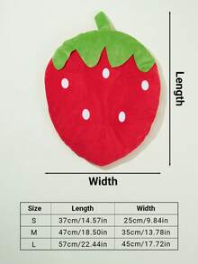 1pc Red Strawberry Small Pet Cushion, Thick Soft All-Season Plush Bed For Rabbits, Guinea Pigs, Hamsters And Small Pets, Ideal For Daily Rest & Photo Shooting, Lovely Holiday Gift For Pet Owners, Friends And Family - Green Red - View 2