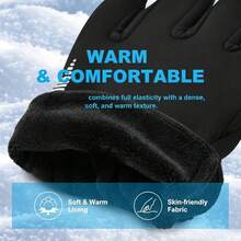 1 Pair Unisex Thermal Winter Touch‑Screen Gloves, Cold‑Resistant Warm Gloves For Cycling Driving Running Outdoor Daily Cold Weather Use - Black - View 5