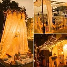 USB Powered LED Curtain Fairy Lights, 8 Lighting Modes Remote Control String Lights, Suitable For Wedding, Christmas, Holiday Party And Indoor Home Decor - USB Curtain Lights - View 4