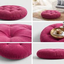 Ultra-Comfortable Round Seating Cushion - 40x40 Cm Fluffy Style - Hot Pink - View 3