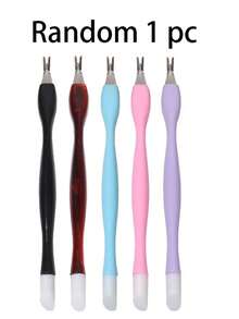 1/3pcs 2-In-1 Double-Head Nail Pusher, Nail Stickers, Nail File, Stainless Steel Nail Clippers, Toe File, Home Manicure Set (Random Color) - Multicolor - View 9
