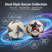 2pcs Different Pattern Futuristic Smart Texture Size 2 Football, Newly Upgraded Nano Anti-Permeation Ball Skin, Wear-Resistant And Impact-Resistant. Streamlined Zonal Visual Design, Matte Tech Paint Finish Premium And Stylish, Smooth Ball Control Feel For Training. Both Professional Training Ball And Home Display Item, Fashion And Sports Dual-Purpose. - Blue - View 6
