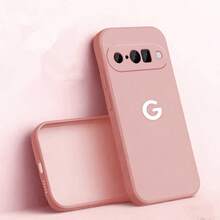1件裝奢華液態矽膠防震手機殼，適用於 Pixel 6 6 Pro 6A 7 7 Pro 7A 8 8 Pro 8A 9 9 Pro 9 A 9 Pro XL 10 10 Pro 10 Pro XL，時尚天鵝絨內裡保護手機殼 - 粉色 - 查看 2