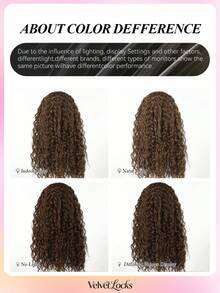 Topshe [Velvet Locks] 13*4 HD Lace Wig 24 Inch Long Curly Hair, Heat-Resistant Synthetic Fiber Wig, Wig, Suitable For Daily, Party And Holiday, Christmas - Multicolor - View 9
