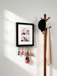 1pc Multi-Hook Photo Frame Wall Mount Hook Key Rack, Decorative Collage Photo Display Stand, Entryway Wall Decor, Home Wedding Gift - Multicolor - View 7