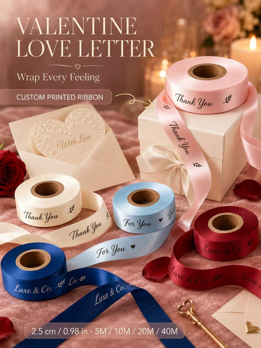 Customized Ribbon, 25mm Personalized DIY Ribbon, Gift Packaging, Birthday, Wedding, Anniversary, Woven Ribbon Bow Decoration Gift, School Supplies, Back To School