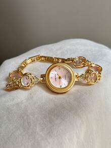 1pc Women's Quartz Watch Bead Style Fashionable And Exquisite Temperament Suitable For Daily Matching Birthday/Graduation Gifts Casual Gatherings - Gold - View 2