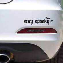 Stay Spooky Car Sticker, Humorous Gothic Girl Style, Suitable For Car Windows, Bumpers, Laptops, Halloween Horror Decoration Gift, Gift For Her - A - View 4