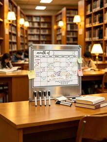 1 Set Erasable Magnetic Whiteboard Refrigerator Calendar, Monthly Family Planner Memo Menu Magnetic Calendar, Kitchen And Home Decor, Refrigerator Monthly Planner, Refrigerator Accessories, Home Checklist, Back To School/Student Supplies - one-size - View 4