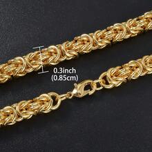 1 buah Kalung Rantai Cuban Link Patchwork Geometris Emas 18K Modis, Gaya Hip Hop Jalanan Unisex untuk Pemakaian Sehari-hari dan Pesta - Emas - View 2