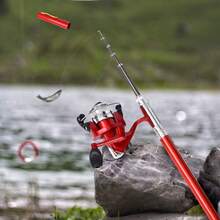 1pc [Pen-Style Fishing Rod Spinning Reel] Portable Pocket Ice Fishing Rod Sea Fishing Rod Fishing Gear Lure Fishing Tackle Fishing Rod - Multicolor - View 7
