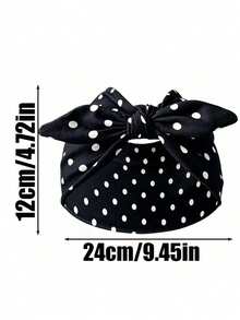 1/5pcs Women's Polka Dot Bow Headband, Vintage Knotted Elastic Twisted Hair Hoop, Cute Hair Accessory Suitable For Daily Wear, Party, Holiday, Autumn - Multicolor - View 2