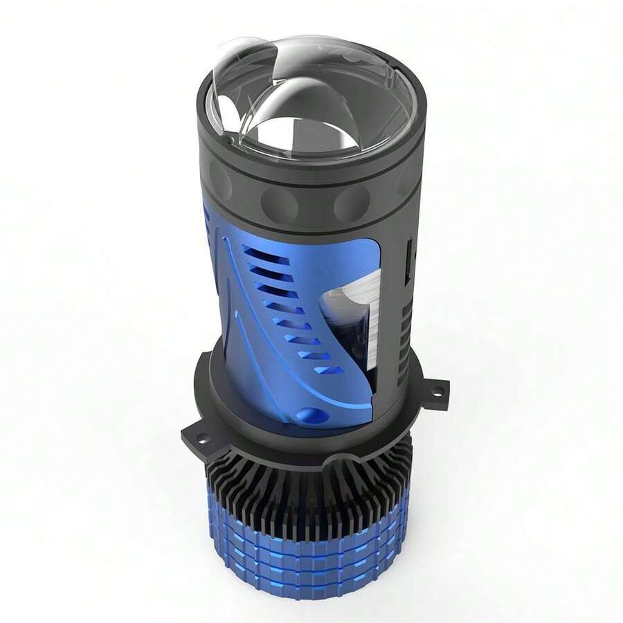 1pc 4575 6 Chips H4 180W Mini Lens Design Triple Lens Two Laser Double Copper Tubes Car Headlight 18000LM 12V F90Plus Model Canbus, Without Battery